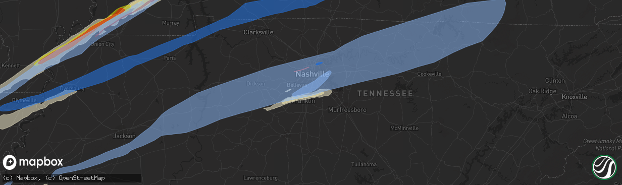 Hail map in Brentwood, TN on December 10, 2021