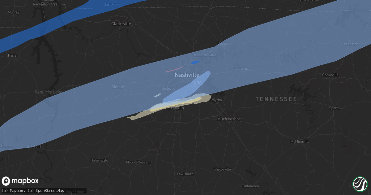 Hail map in Brentwood, TN on December 10, 2021