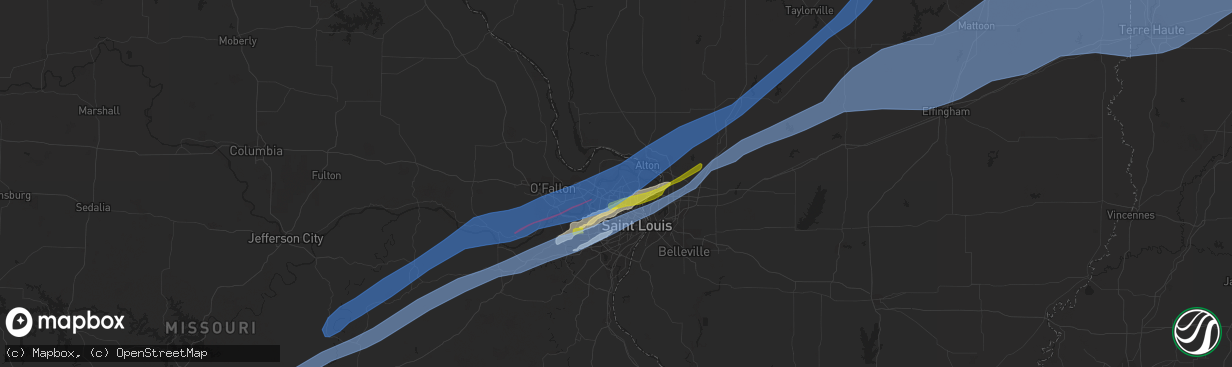 Hail map in Florissant, MO on December 10, 2021