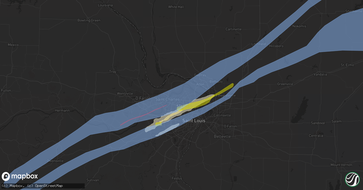 Hail map in Florissant, MO on December 10, 2021