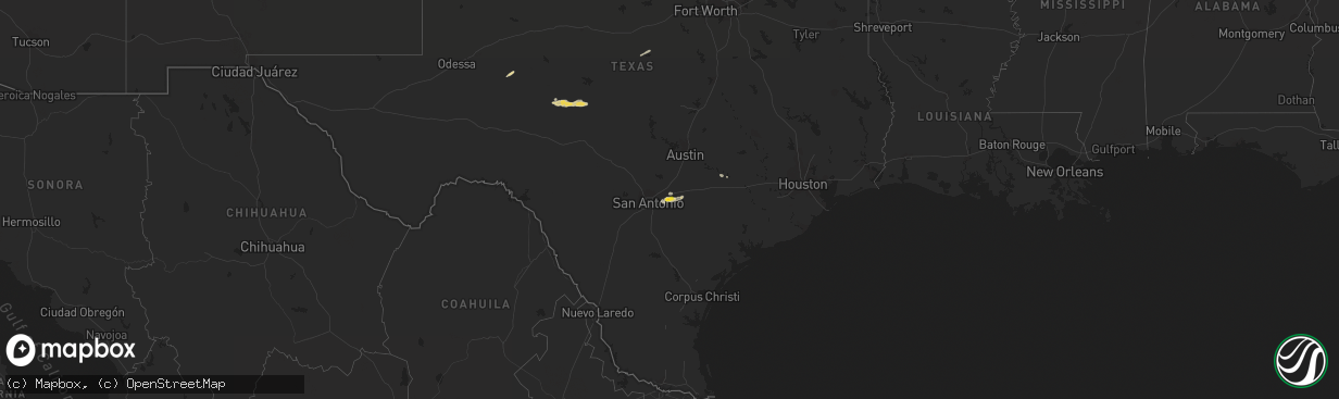 Hail map on December 10, 2022