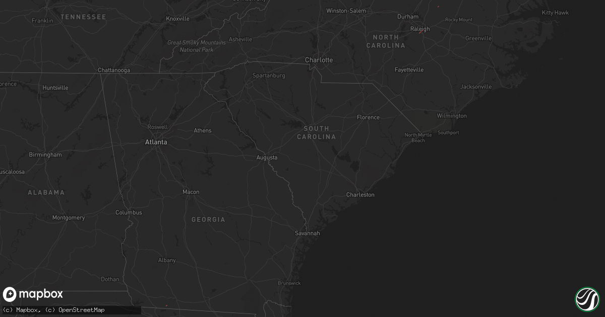 Hail map in Georgia on December 10, 2023