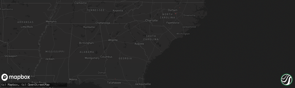 Hail map in North Carolina on December 10, 2023