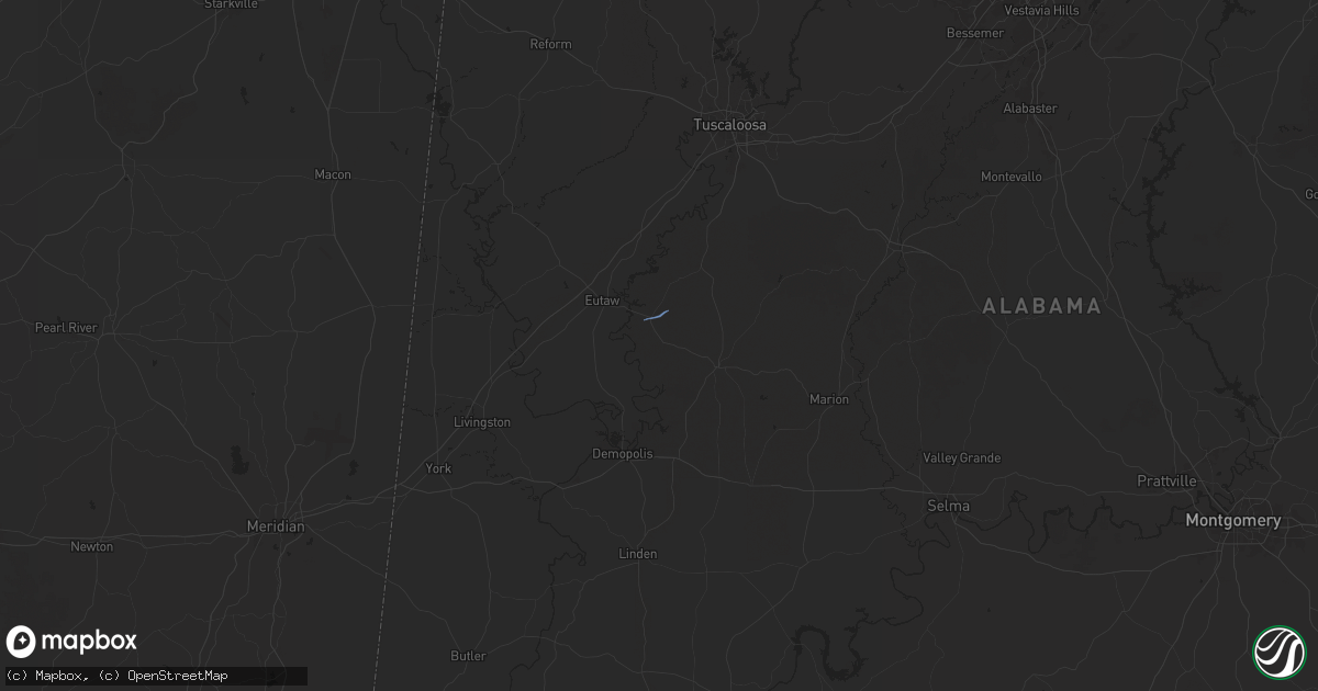 Hail map in Sawyerville, AL on December 10, 2024