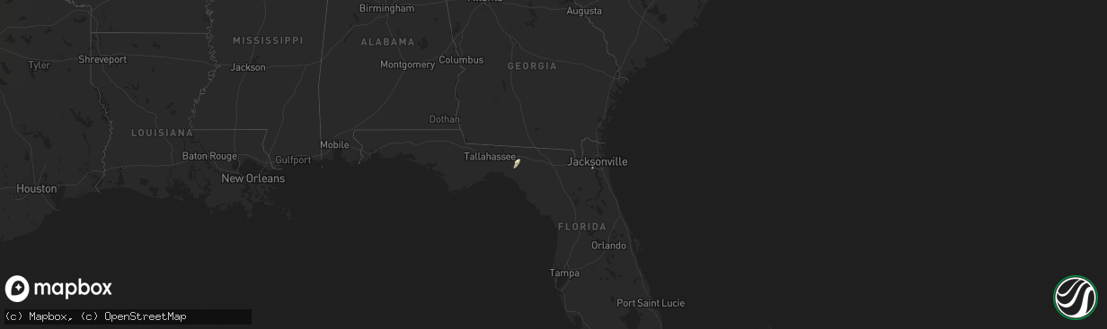 Hail map in Florida on December 11, 2011