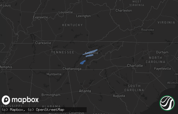 Hail map preview on 12-11-2021