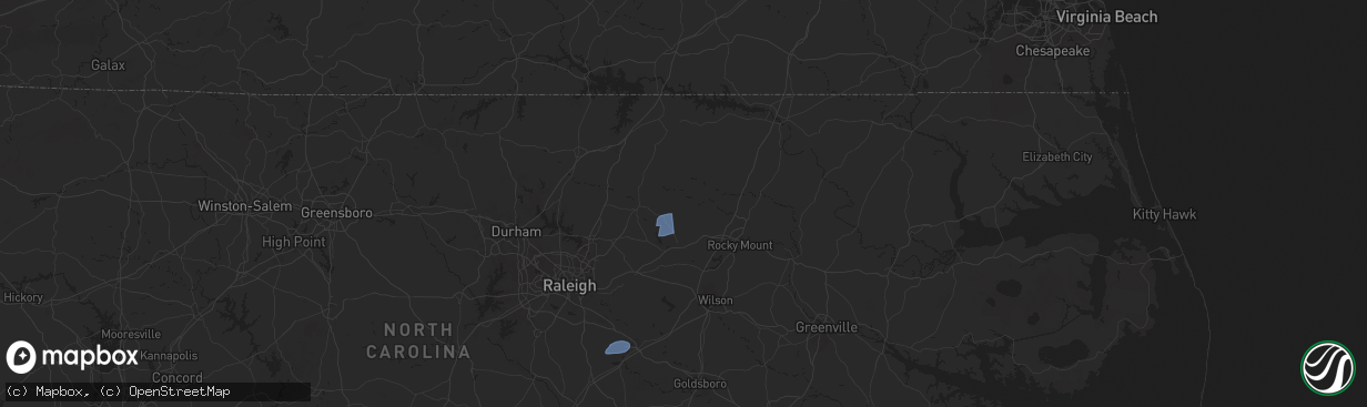 Hail map in Castalia, NC on December 11, 2024