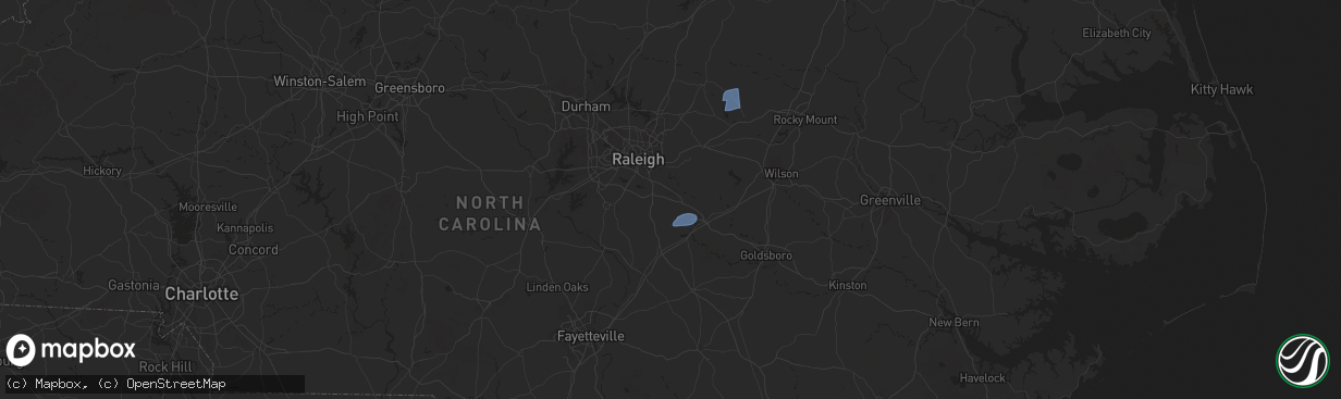 Hail map in Clayton, NC on December 11, 2024