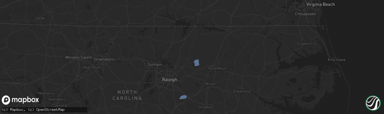 Hail map in Louisburg, NC on December 11, 2024