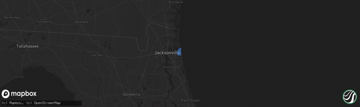 Hail map in Neptune Beach, FL on December 11, 2024