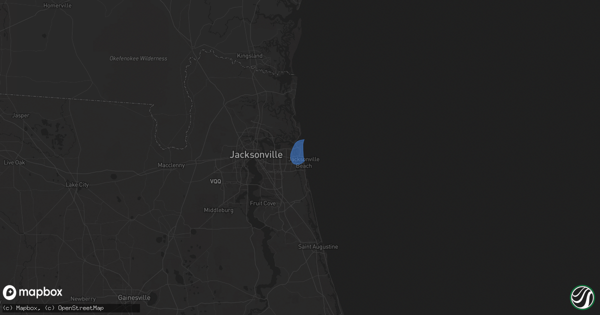 Hail map in Neptune Beach, FL on December 11, 2024