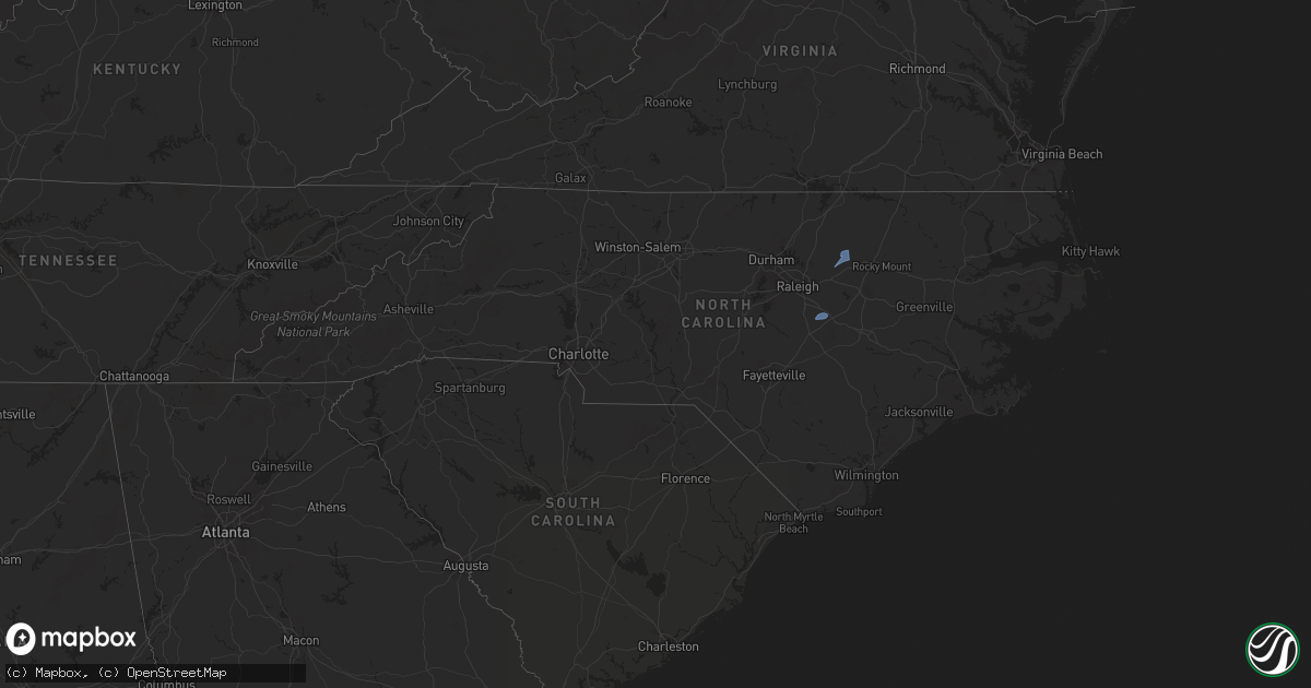 Hail map in North Carolina on December 11, 2024
