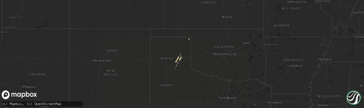 Hail map on December 12, 2015