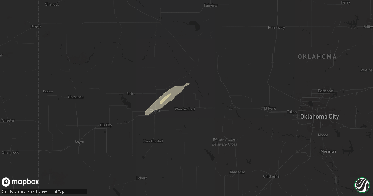 Hail map in Balko, OK on December 12, 2022