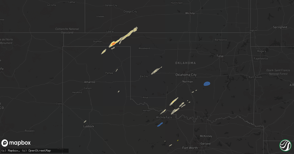 Hail map in California on December 12, 2022