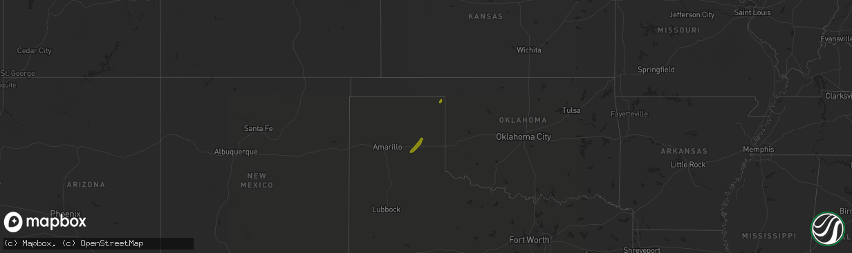 Hail map on December 13, 2015
