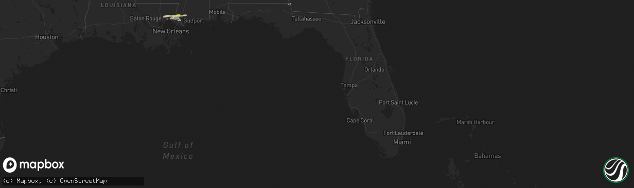 Hail map in Florida on December 13, 2016