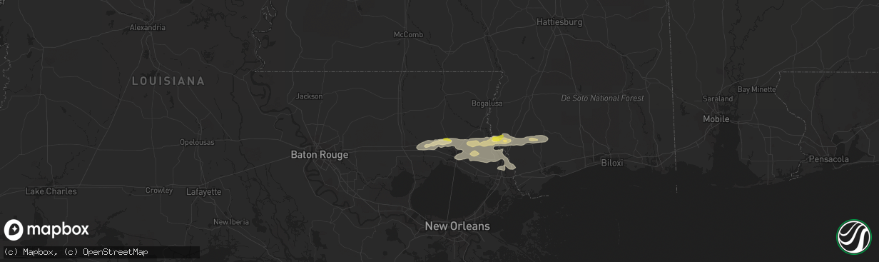 Hail map in Folsom, LA on December 13, 2016