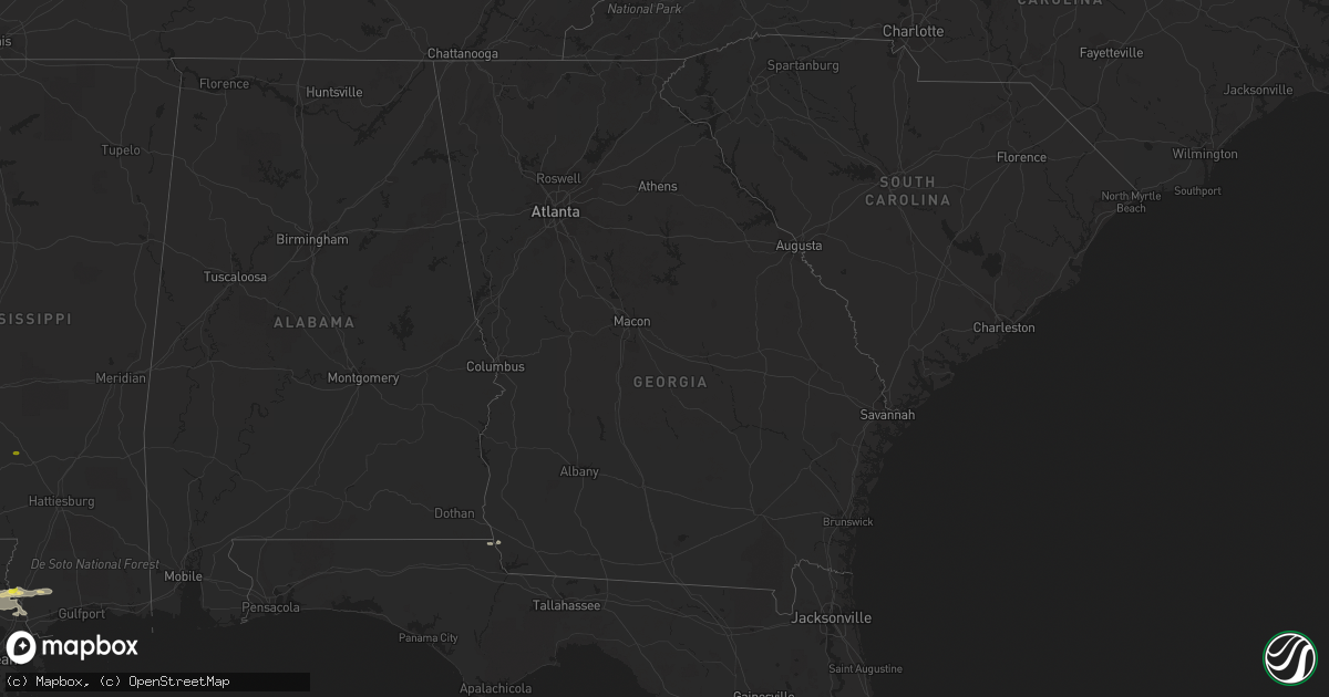 Hail map in Georgia on December 13, 2016