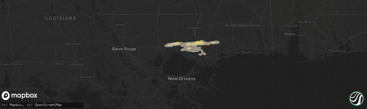 Hail map in Mandeville, LA on December 13, 2016