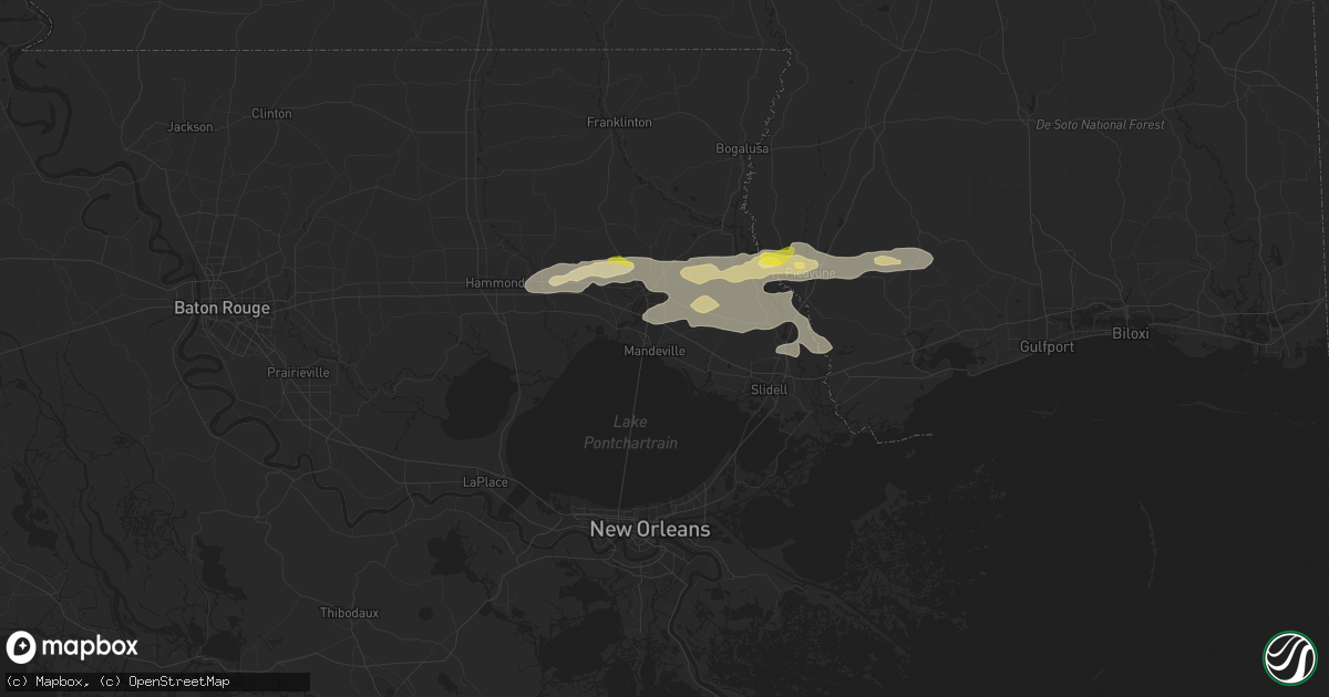 Hail map in Mandeville, LA on December 13, 2016