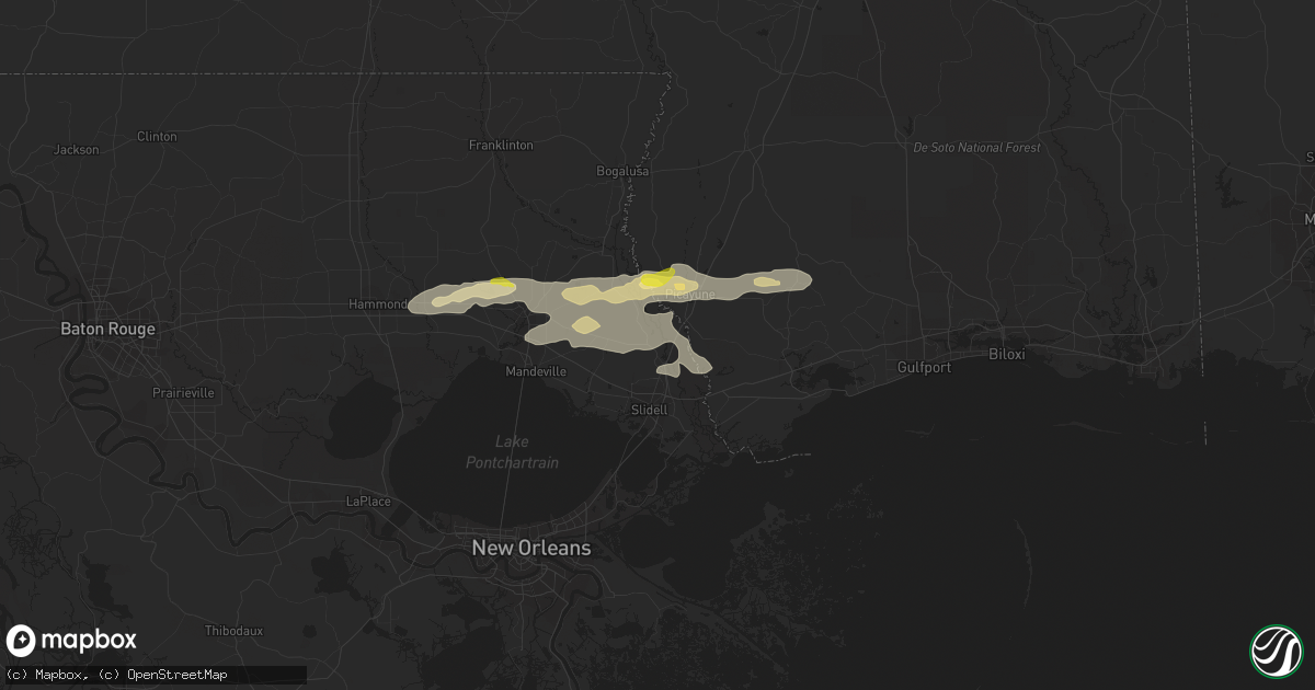 Hail map in Pearl River, LA on December 13, 2016