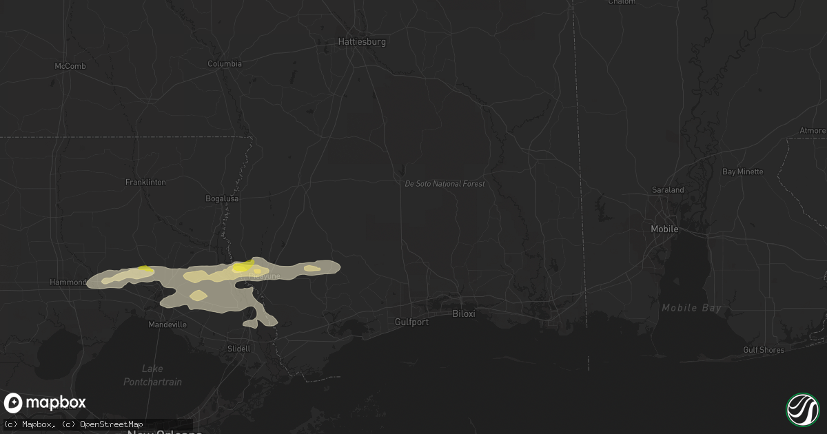 Hail map in Perkinston, MS on December 13, 2016