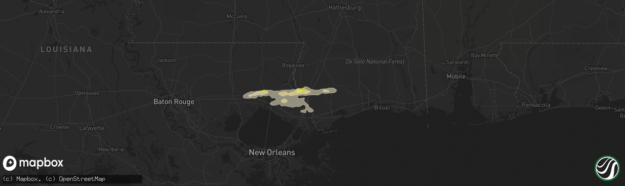 Hail map in Picayune, MS on December 13, 2016