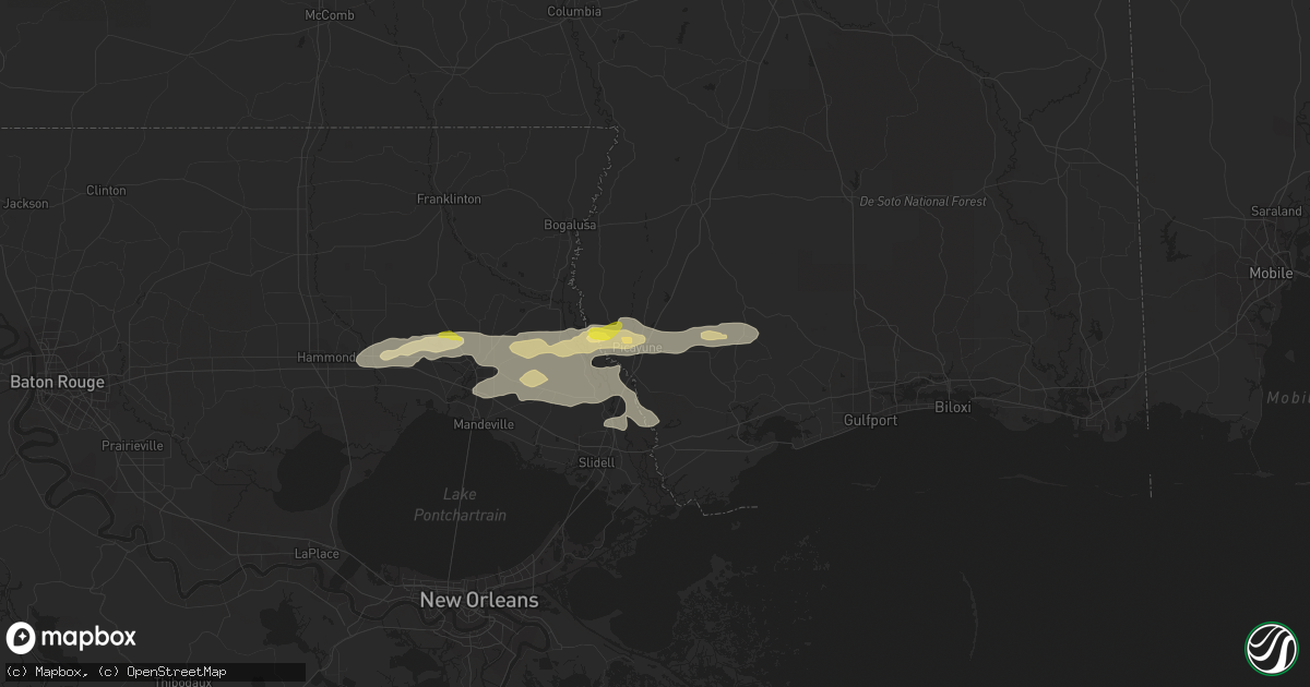 Hail map in Picayune, MS on December 13, 2016