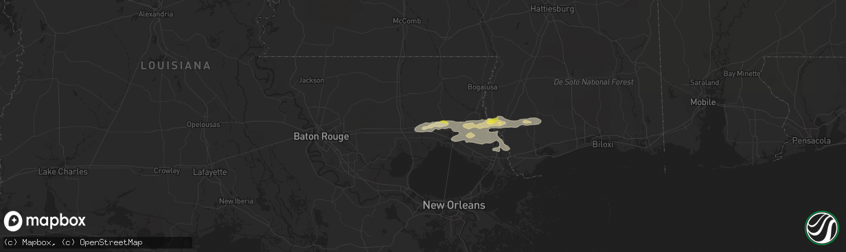 Hail map in Robert, LA on December 13, 2016