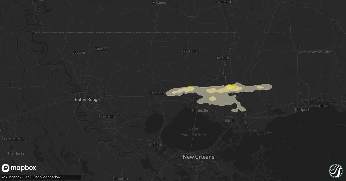 Hail map in Robert, LA on December 13, 2016
