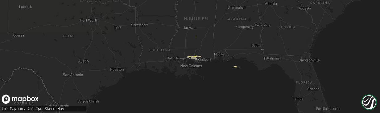 Hail map on December 13, 2016