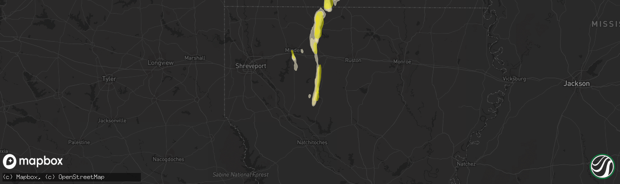 Hail map in Castor, LA on December 13, 2018