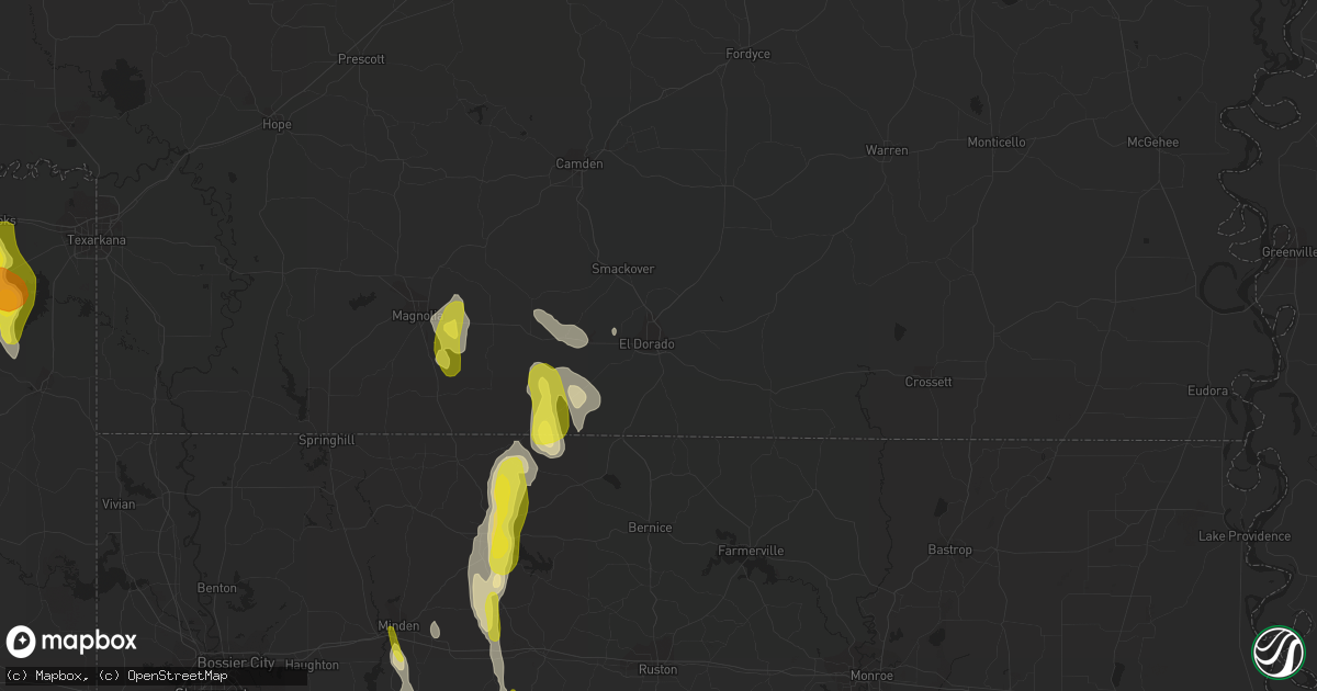 Hail map in El Dorado, AR on December 13, 2018