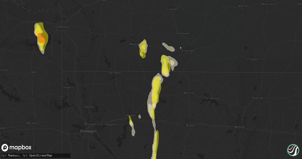 Hail map in Haynesville, LA on December 13, 2018