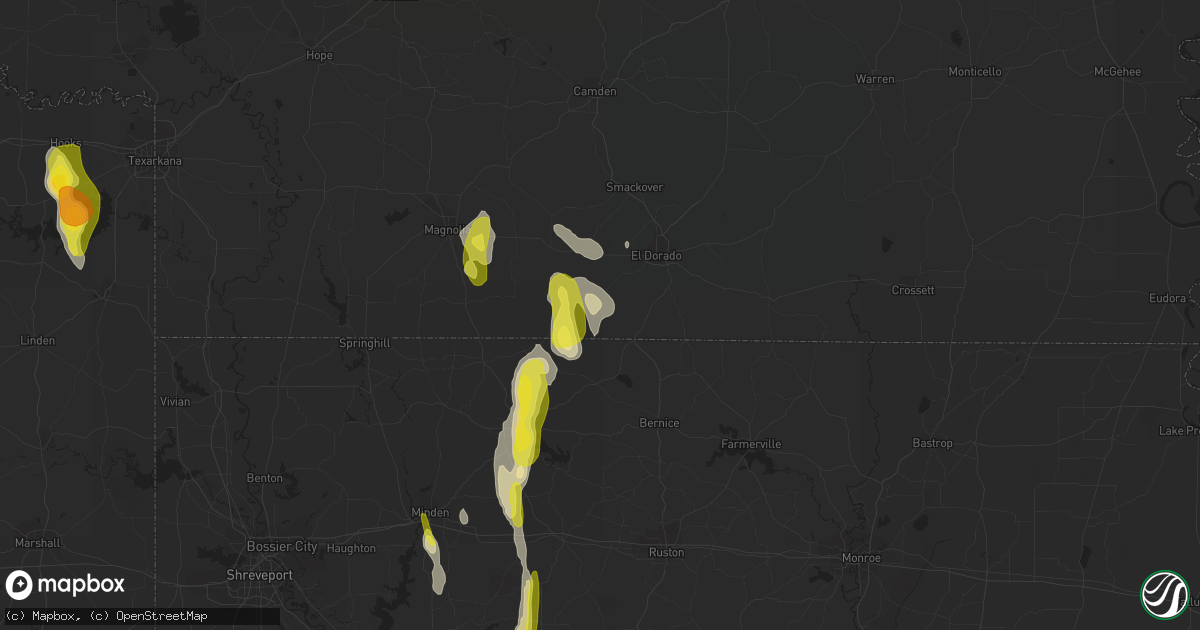Hail map in Junction City, AR on December 13, 2018