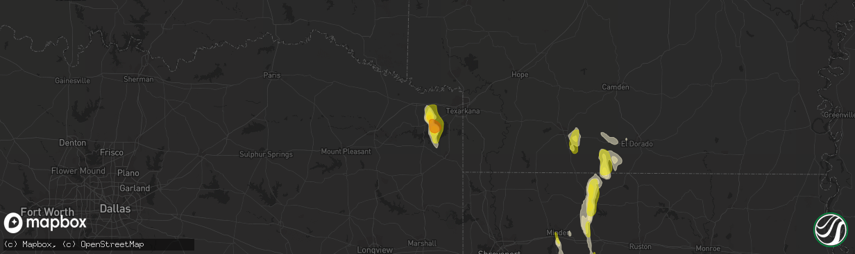 Hail map in Maud, TX on December 13, 2018