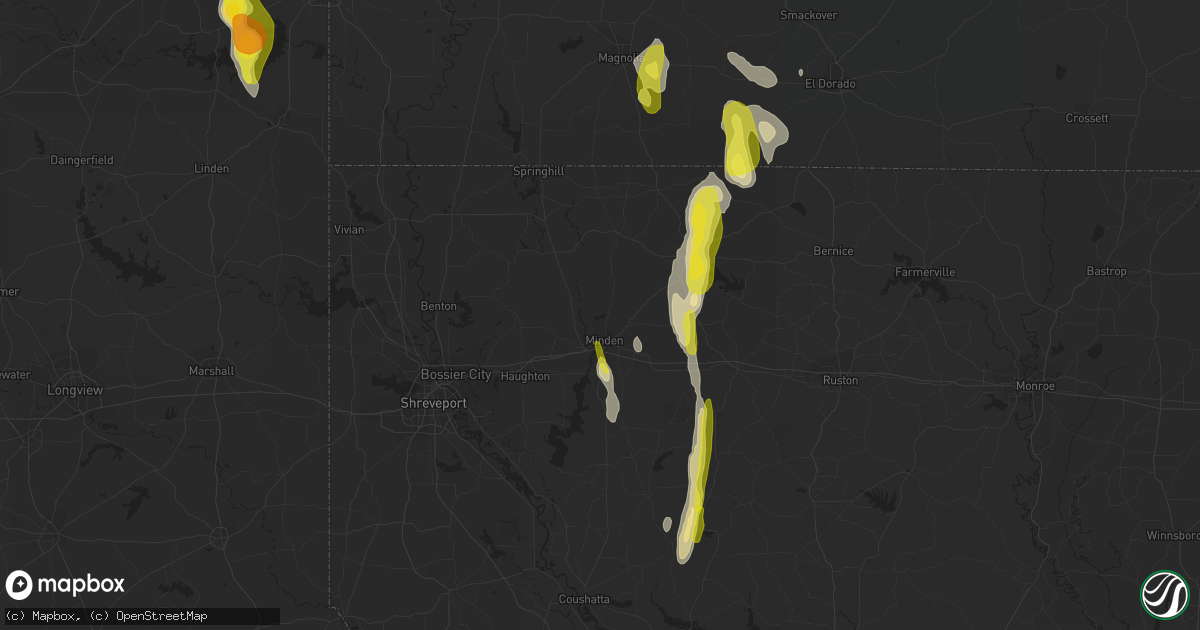 Hail map in Minden, LA on December 13, 2018
