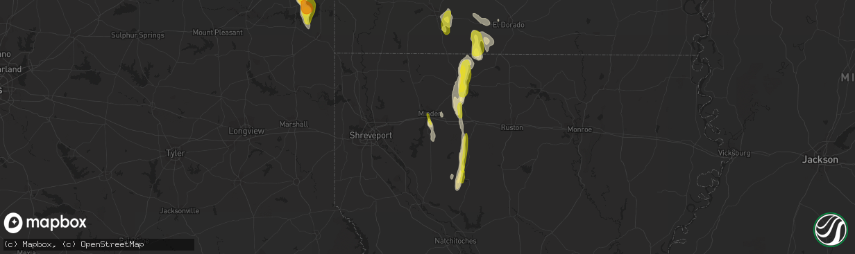 Hail map in Sibley, LA on December 13, 2018