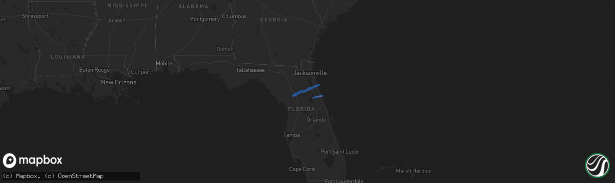 Hail map in Florida on December 13, 2019