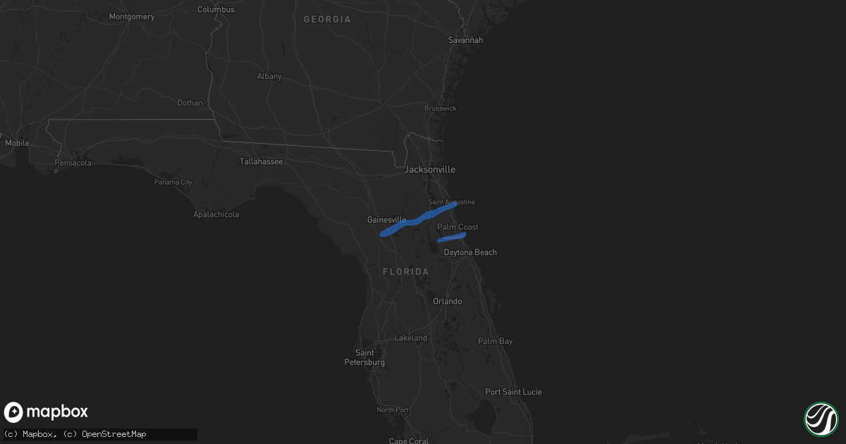 Hail map in Florida on December 13, 2019