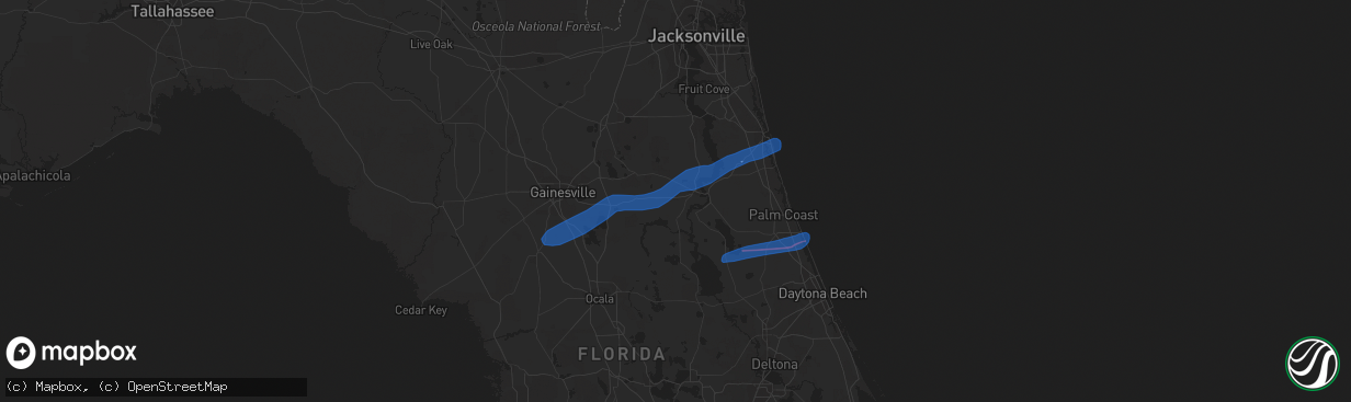 Hail map in Interlachen, FL on December 13, 2019