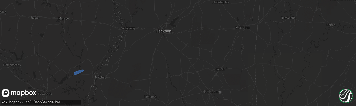 Hail map in Birmingham, AL on December 13, 2020