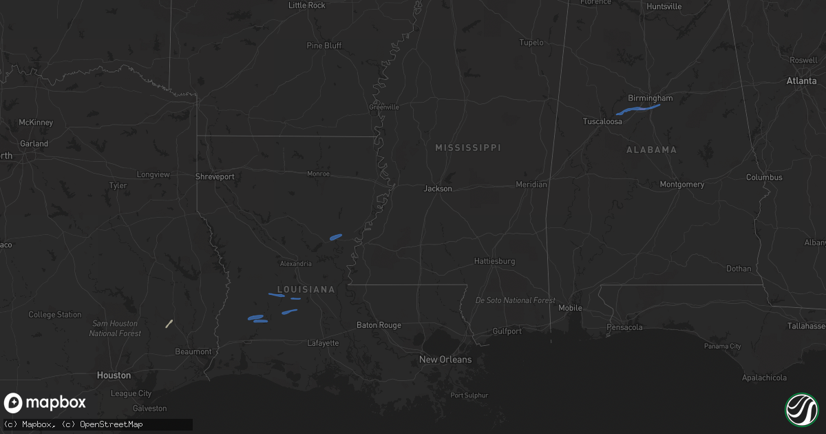 Hail map in Texas on December 13, 2020