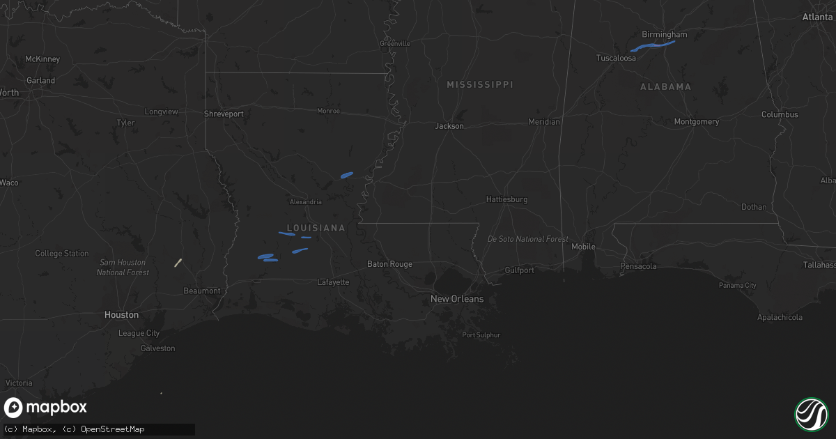 Hail map on December 13, 2020