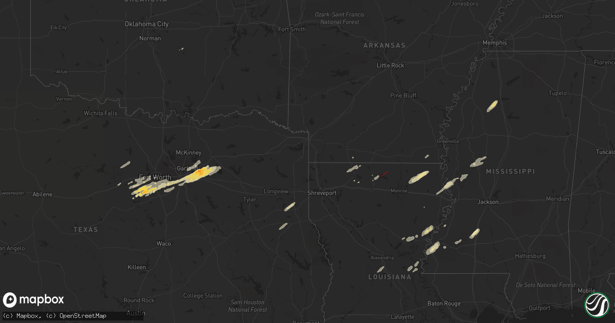 Hail map in Arkansas on December 13, 2022
