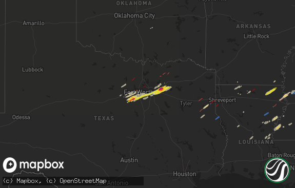 Hail map preview on 12-13-2022