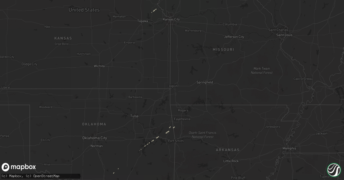 Hail map on December 14, 2011