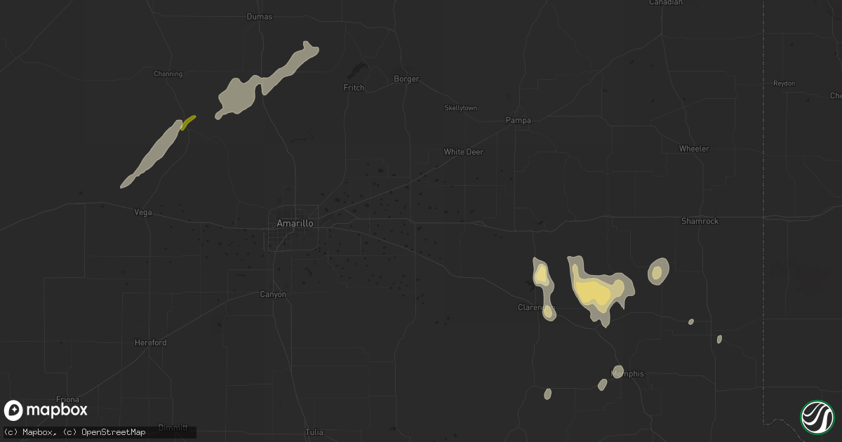 Hail map in Memphis, TX on December 14, 2012