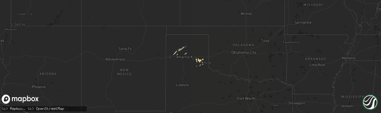 Hail map on December 14, 2012